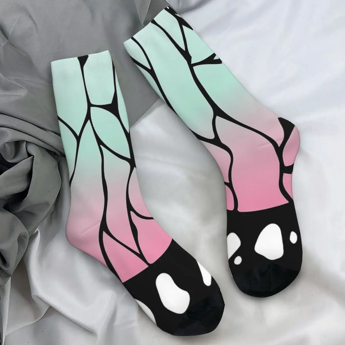 Shinobu Kochou Butterfly Socks Demon Slayer Kimetsu No Yaiba Anime Stockings Autumn Non Slip Couple Socks Warm Outdoor Socks