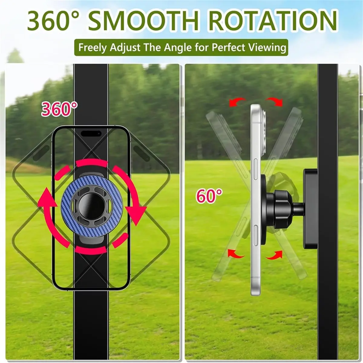 DT89 HOT Magnetic Golf Cart Phone Holder, Golf Cart Phone Mount Golf Cart Accessories Golf Gifts for Men Golfers Dad Husband
