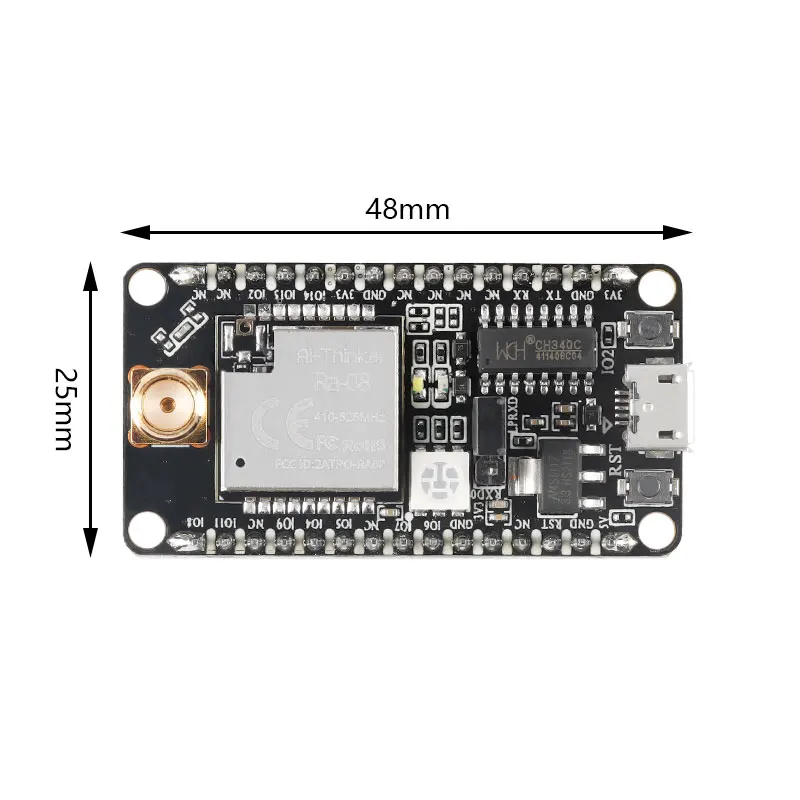 Ra-08 Ra-08H LoRaWAN RF Development Board Module ASR6601 chip 410-525MHz 803-930MHz Ra-08-Kit MCU SMA Interface External Antenna