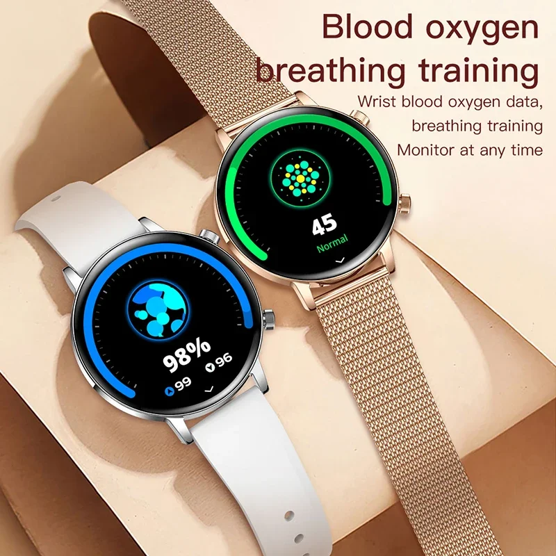 New Ultra Thin Lady Smart Watch Women AMOLED HD Screen Sports Bracelet Heart Rate Bluetooth Call Fashion Smartwatch For Female
