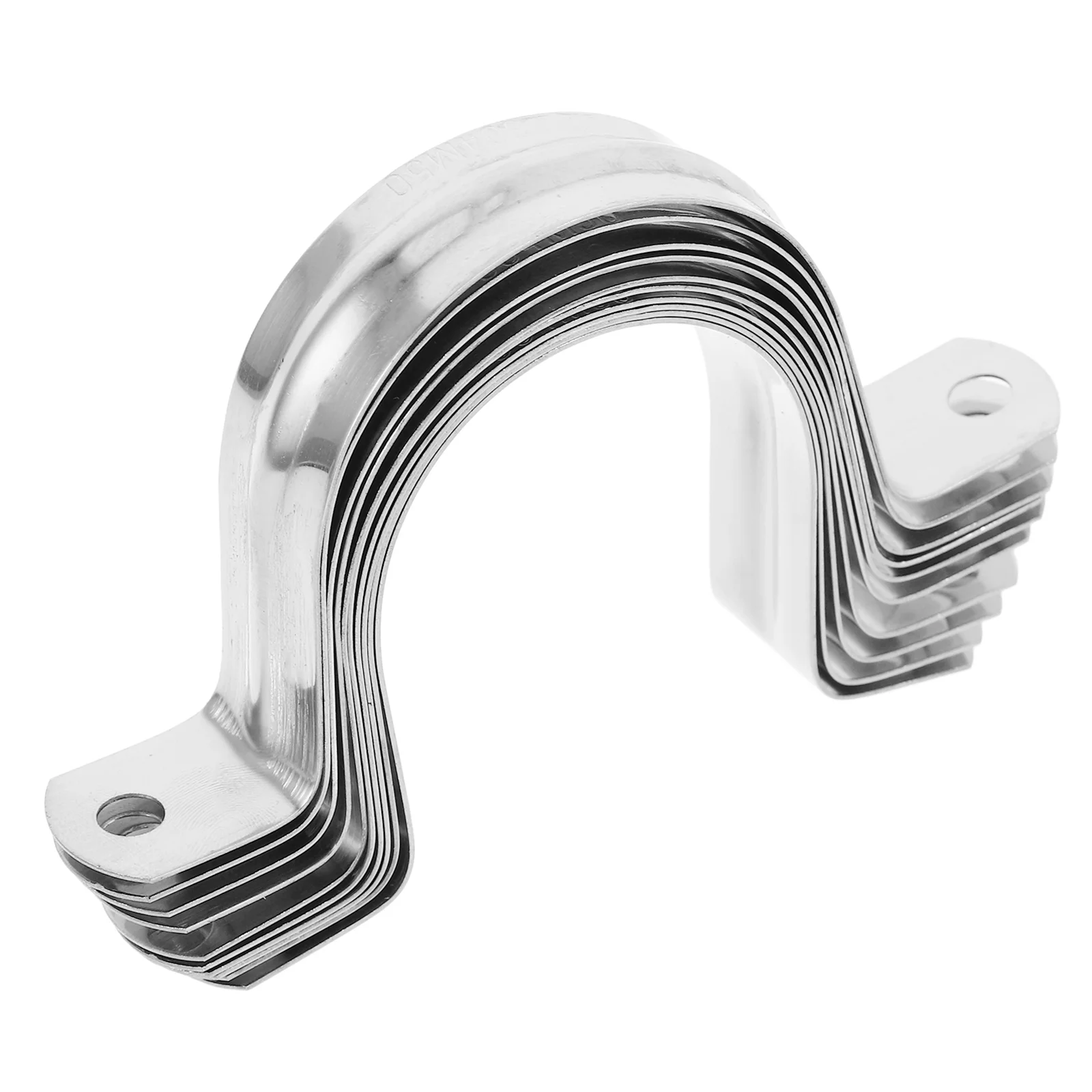 10pcs U Shaped Pipe Clamps Stainless Steel U Brackets Heavy Duty Pipe Straps Steel U Bracket Pipe Strap Clips Mounting Clamp