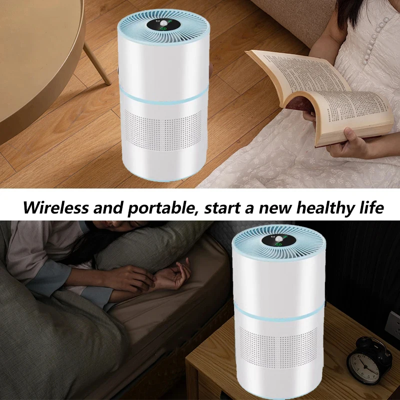منقي هواء محمول لسطح المكتب فلتر HEPA إزالة رائحة الفورمالديهايد منقي هواء لرائحة الدخان للمنزل والمكتب والسيارة