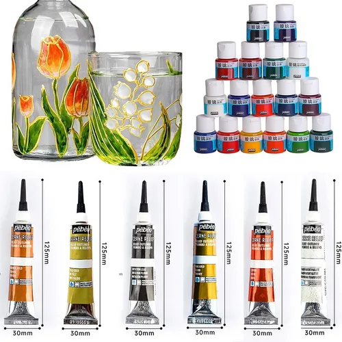 Pinturas acrílicas creativas, pigmentos de vidrio impermeables de colores ricos, tubo para suministros de pintura, arte de dibujo artístico, manualidades DIY, 20ml