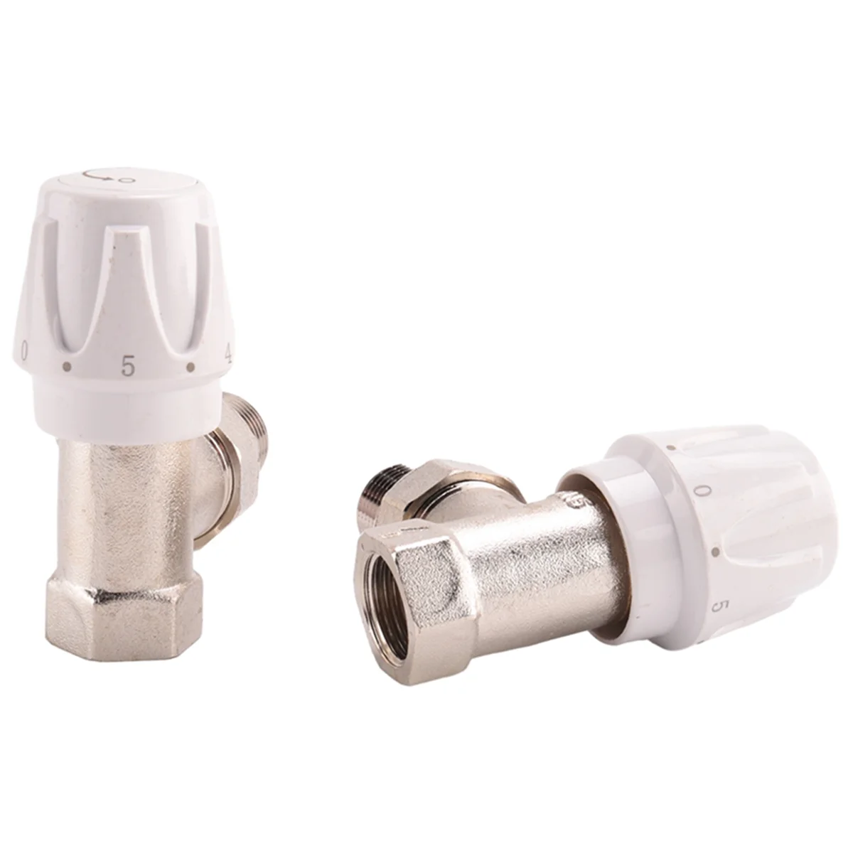 Thermostatic Radiator Valve 2Pcs 15mm x 1/2Inch Thermostatic Angle TRV Thermostatic Radiator Valve for Home Office