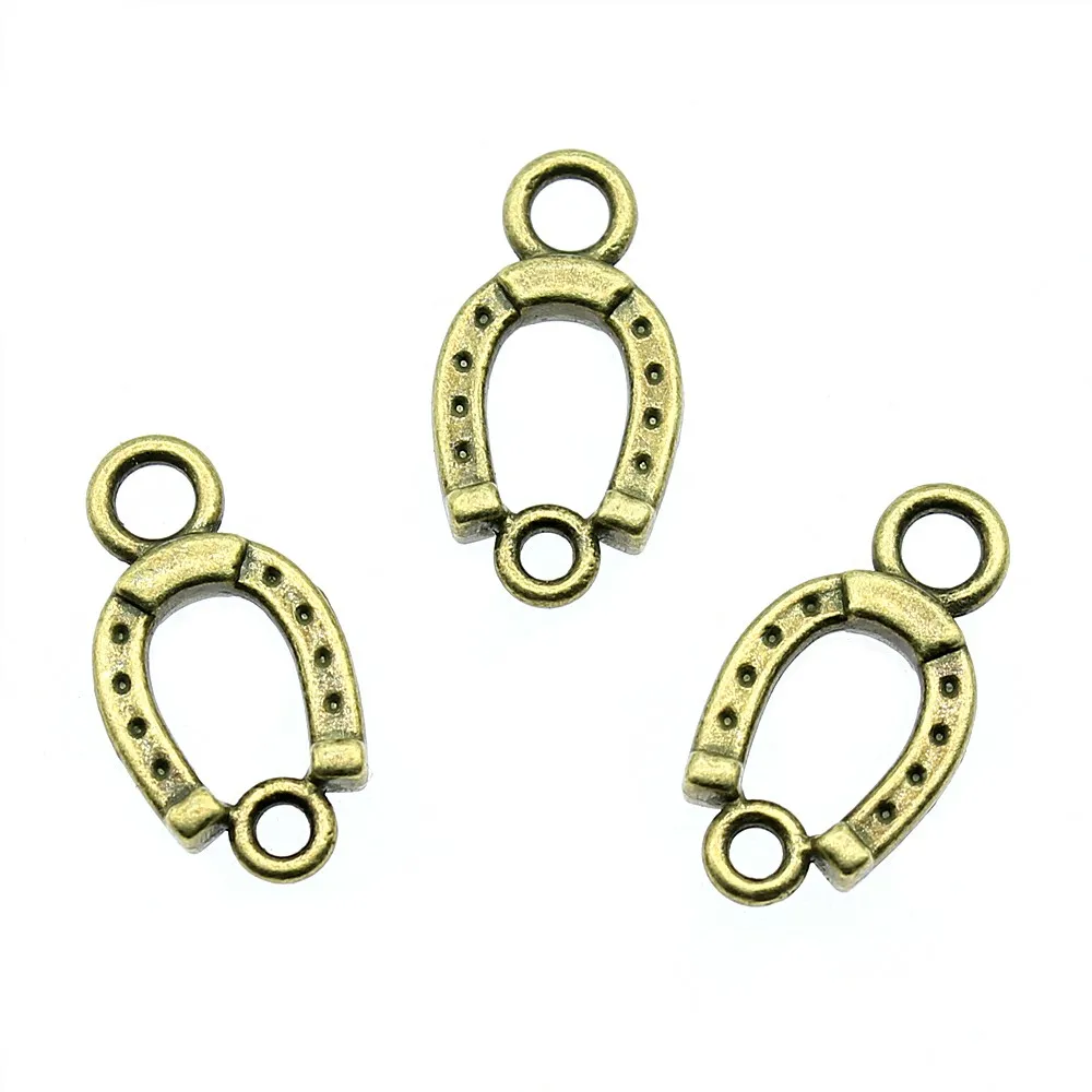 WYSIWYG 20pcs 18x10mm Lucky Horseshoe Charm Horse Shoe Charms Connector Horseshoe Connector Charms