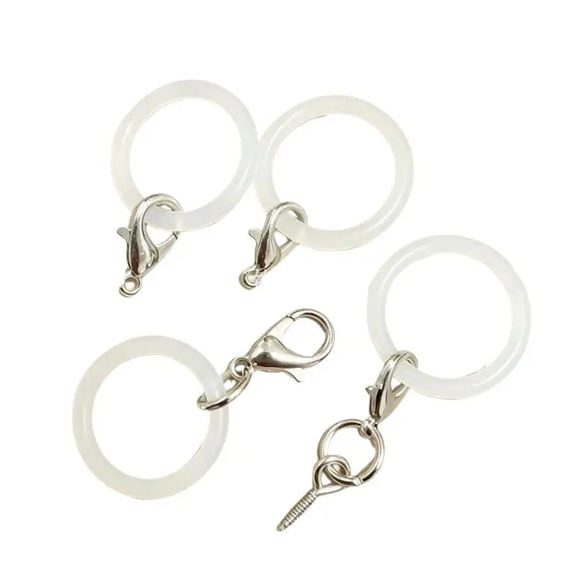 10 Stück transparente, O-förmige Silikon-Schlüsselringe, flexible Gummi-O-Ringe, Verbindungsstücke, Zubehör für die Herstellung von Schmuck, Taschenanhängern und DIY-Projekten. – Detail 4