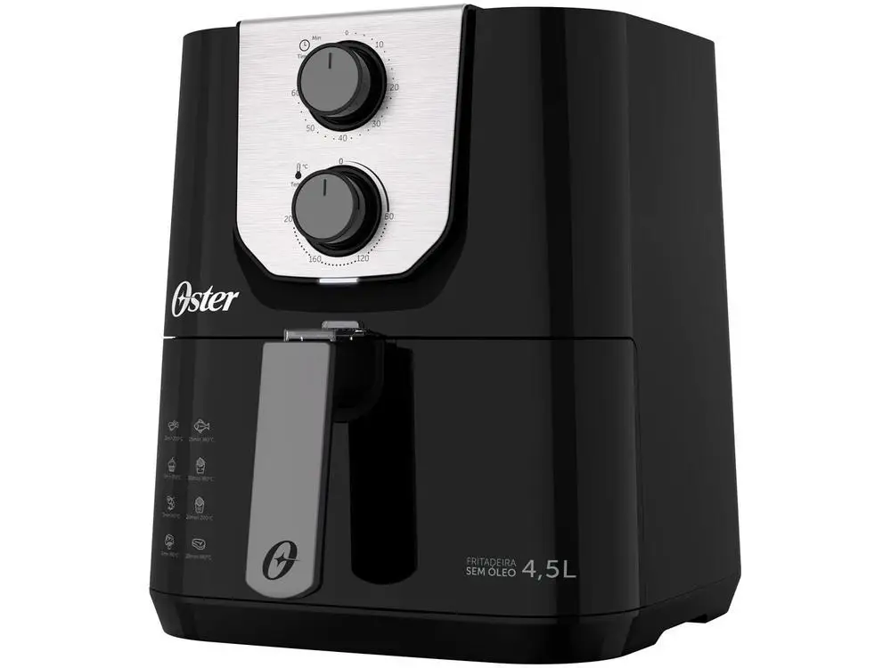 Fritadeira Elétrica sem Óleo/Air Fryer Oster Black Perform Preta com Timer 4,5L - 110V