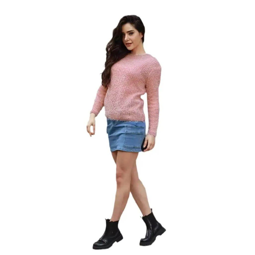 

Women's Casual Long Sleeve Sweater round Neck Pullover European American Style Autumn Winter Fashion for Women