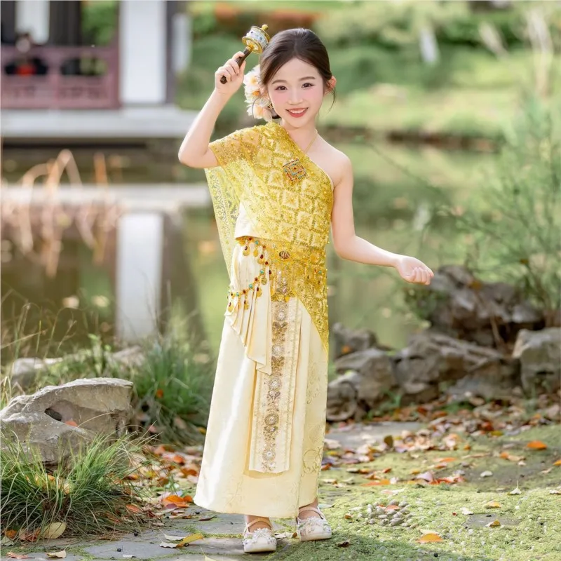 Dai Ethnic Clothing Boy Summer Clothing Yunnan Tourism Xishuangbanna Ethnic Minority Clothes Girl Dance Performance ClothesZI996