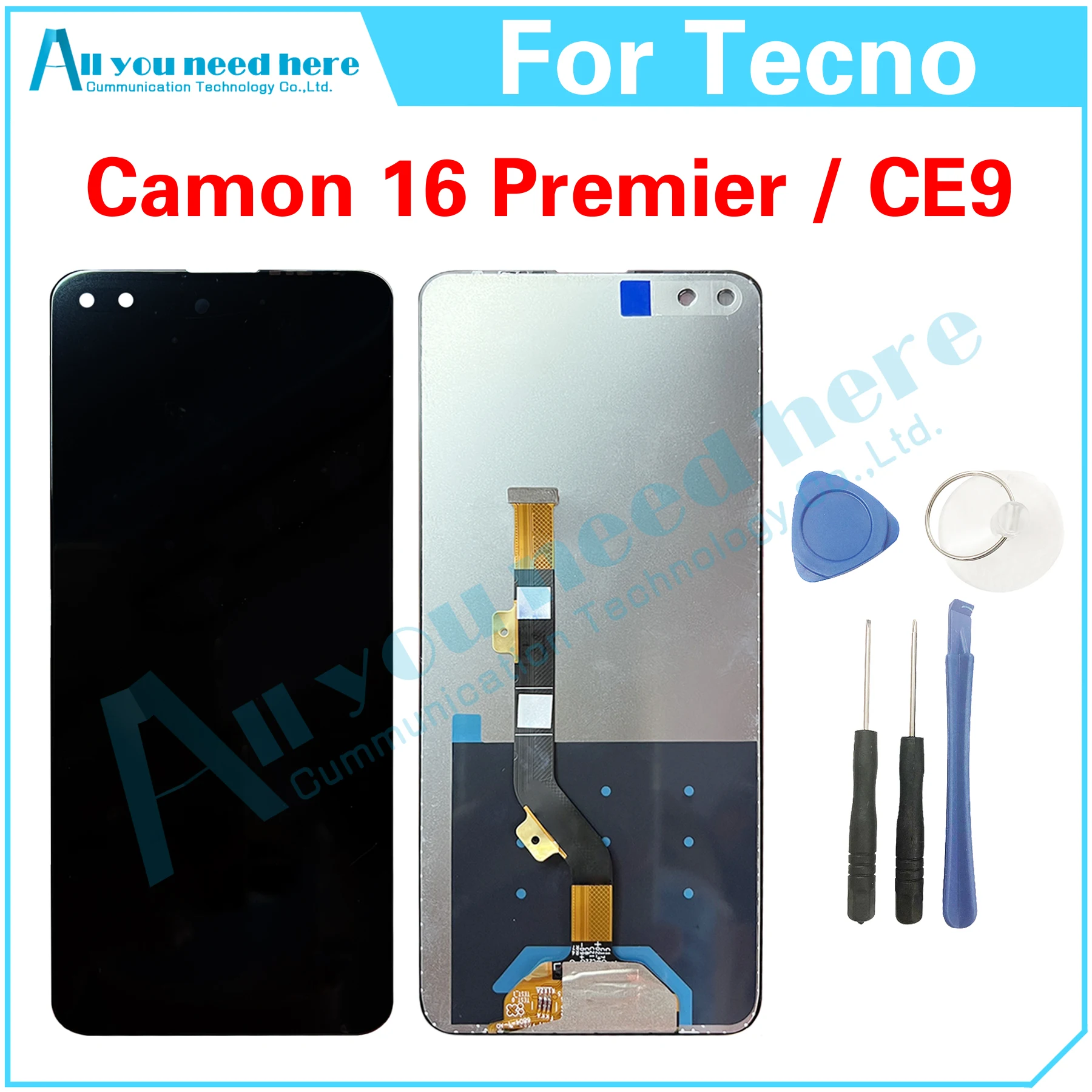 

100% Test For Tecno Camon 16 Premier CE9 LCD Display Touch Screen Digitizer Assembly Repair Parts Replacement