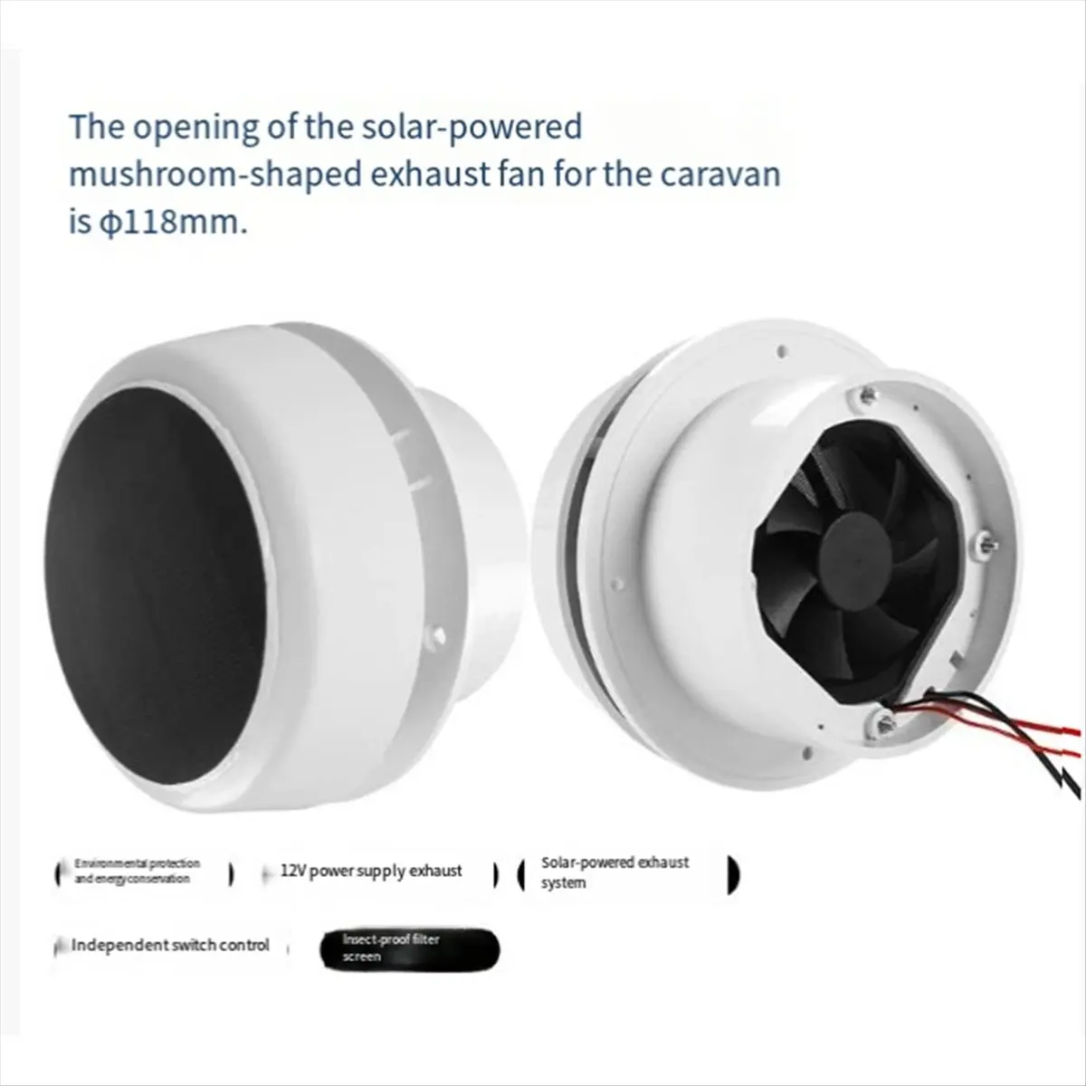 abkm-12v-solar-mushroom-head-exhaust-fan-top-mounted-circular-air-exchange-port-ventilation-rv-modification-accessories