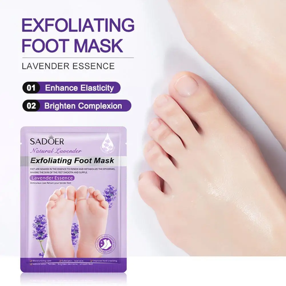 SADOER Feet Exfoliating Masks Pedicure Socks Exfoliation Scrub For Feet Mask Remove Dead Skin Heels Foot Peeling Mask For F W8P0