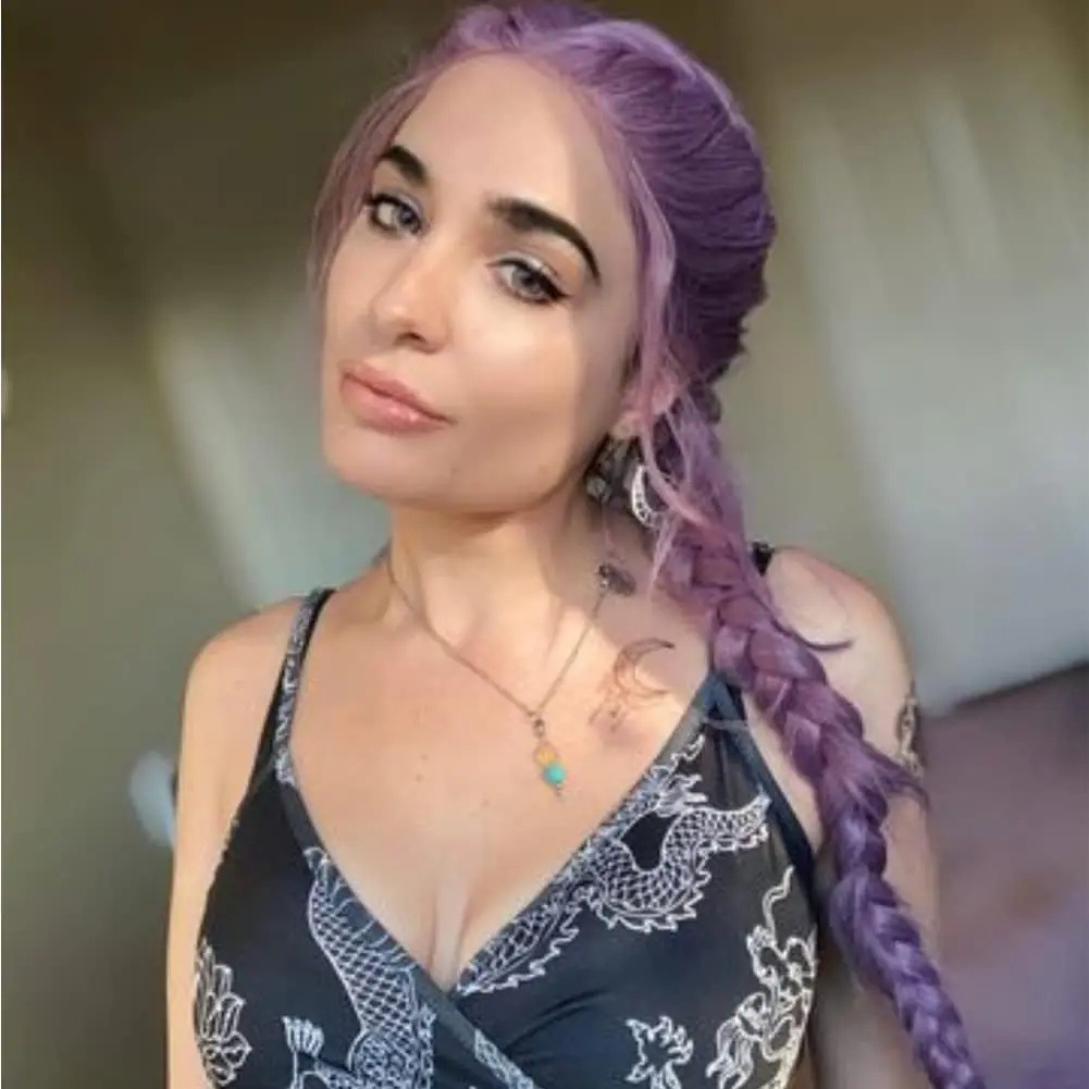 Purple Braid Wig Synthetic 2Box Braid Lace Front Wigs For Women Hair Heat Resistant Fiber Long Braiding Hair Wig With Baby Hair