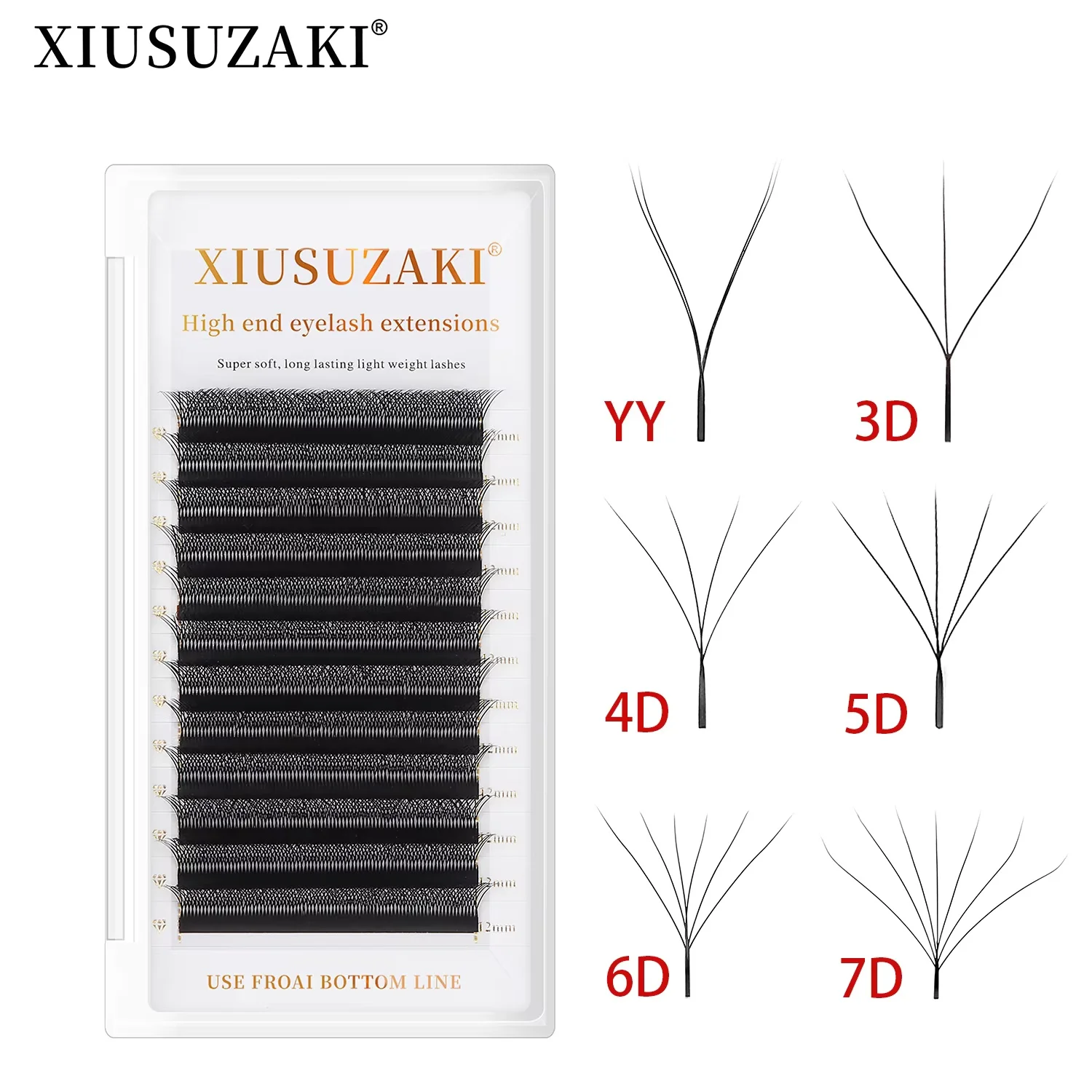 

XIUSUZAKI W Shape 3/4/5/6D Eyelashes Extension Premade Volume Fans YY-shape Lashes Faux Mink Soft Easy Faning Natural Lashes