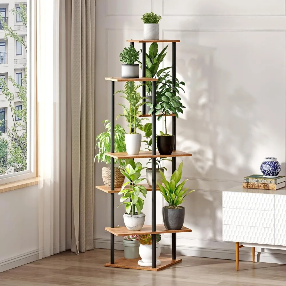 

53" Tall Plant Stand Indoor, 7-Tier Modern Plant Shelf, Corner Flower Pot Holder Organizer for Living Room Balcony Patio Garden