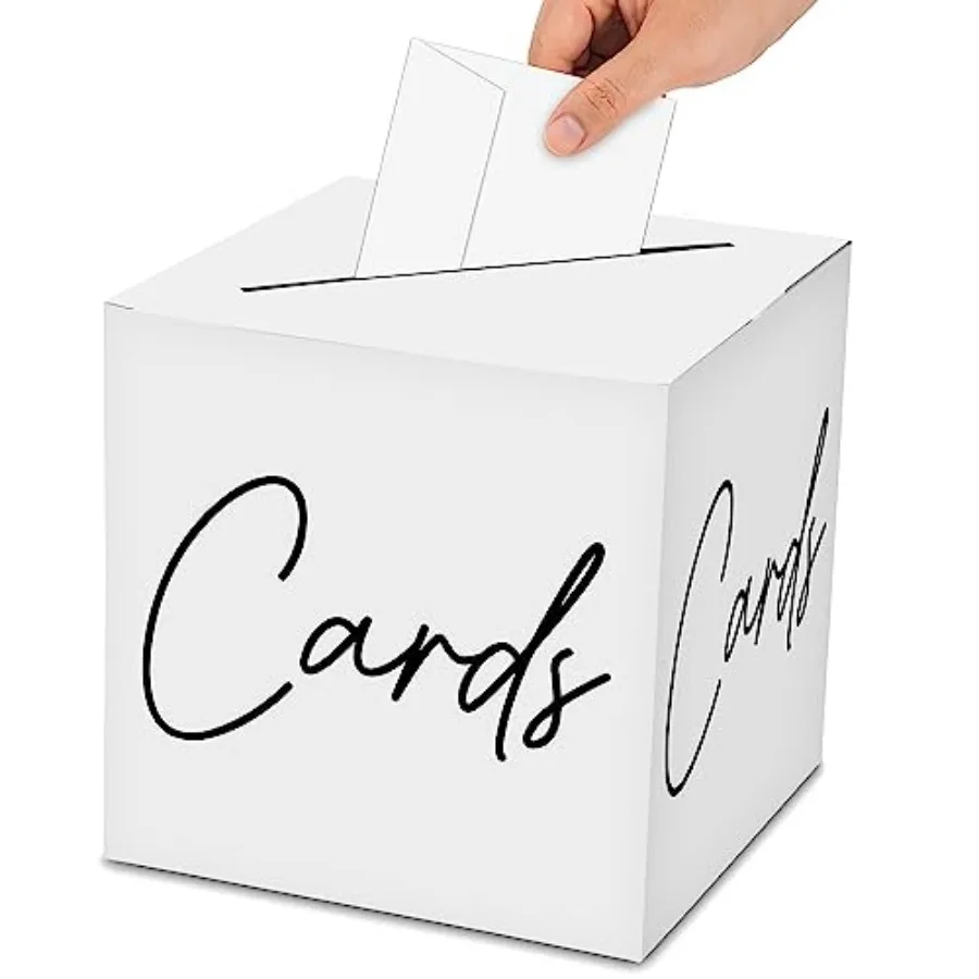 

Classic Elegant Card Box 1 Set Hot Stamping Card Receiving Box for Gift Envelope Money Wedding Bridal Baby Shower Birthday Grad