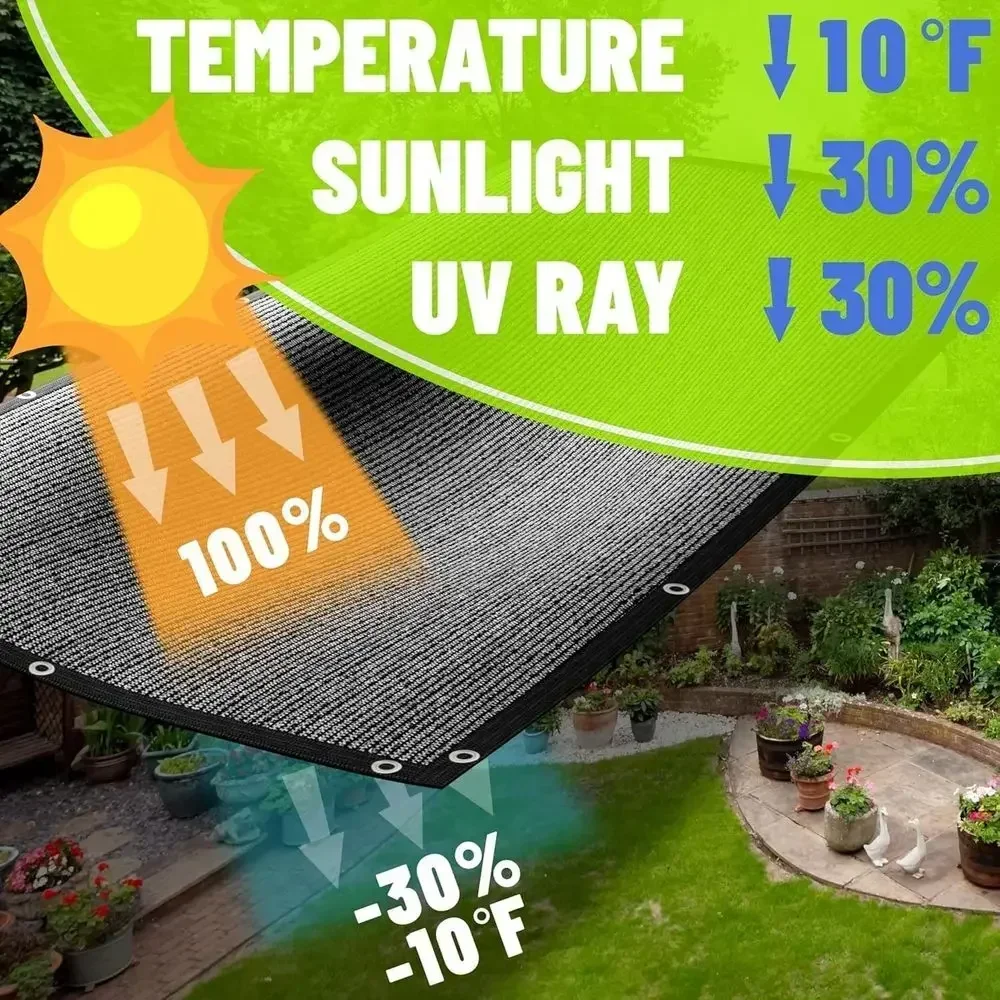 Custom 5T x 50T UV-Resistant Black Shade Cloth for Greenhouse, Chicken Coop, and More