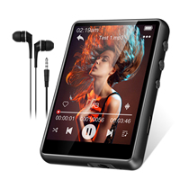 128GB MP3 player with Bluetooth 5.4 (2.4 inches) portable high fidelity music player, equipped with FM radio/alarm clock/e-book