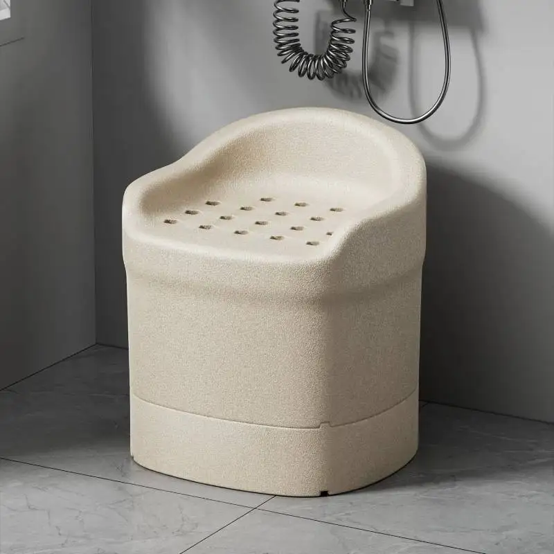 Comfortable Beige Bathroom Stool Round Senior Unique Inside Shower Chairs Elderly Waterproof Sgabello Doccia Bathroom Furniture