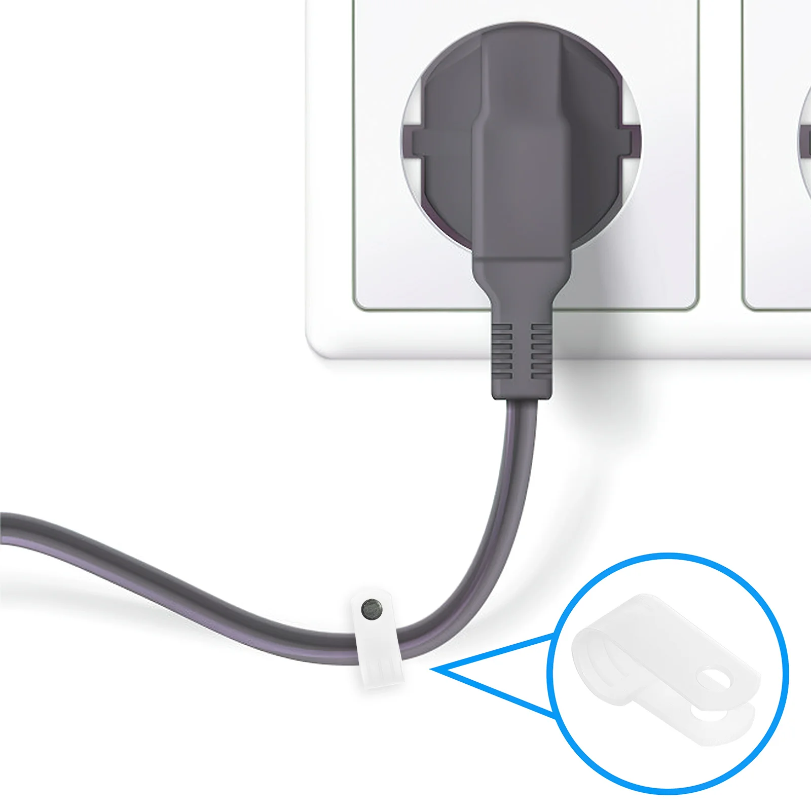 

1000Pcs Rope Light Clips Acid-Resistant Durable Plastic Wire Holders for Wall Deck Patio Cable Management Rope Light Clips