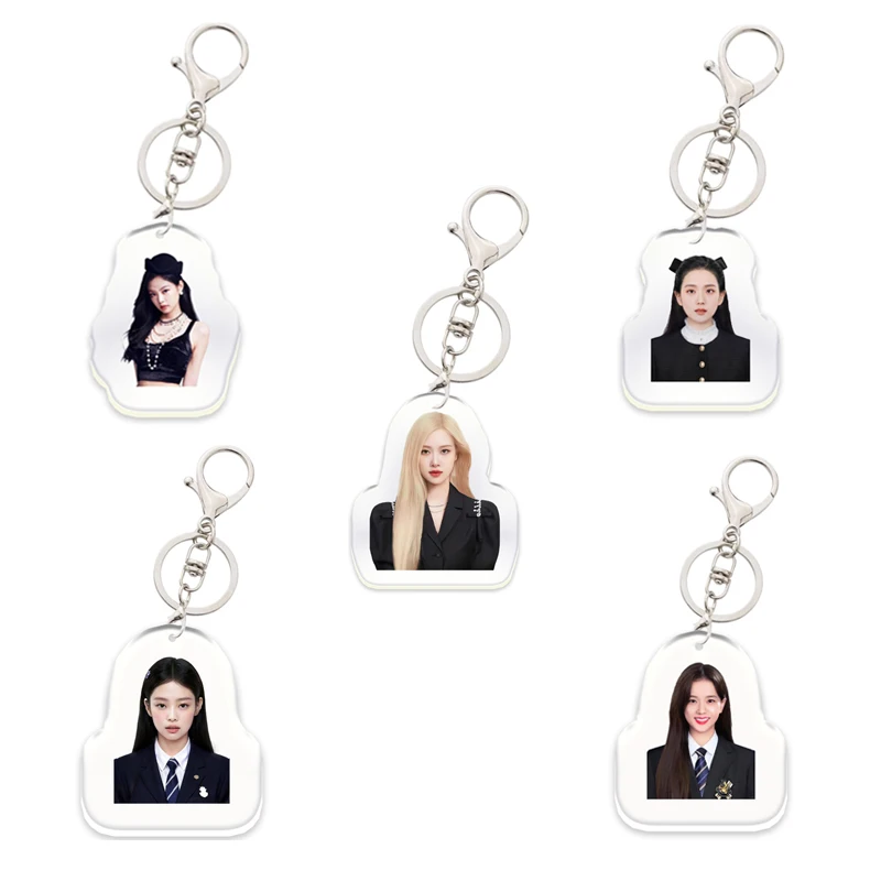 New Homemade Star Acrylic Keychain Girl Group Pendant Girl Heart School Bag Pendant Gift