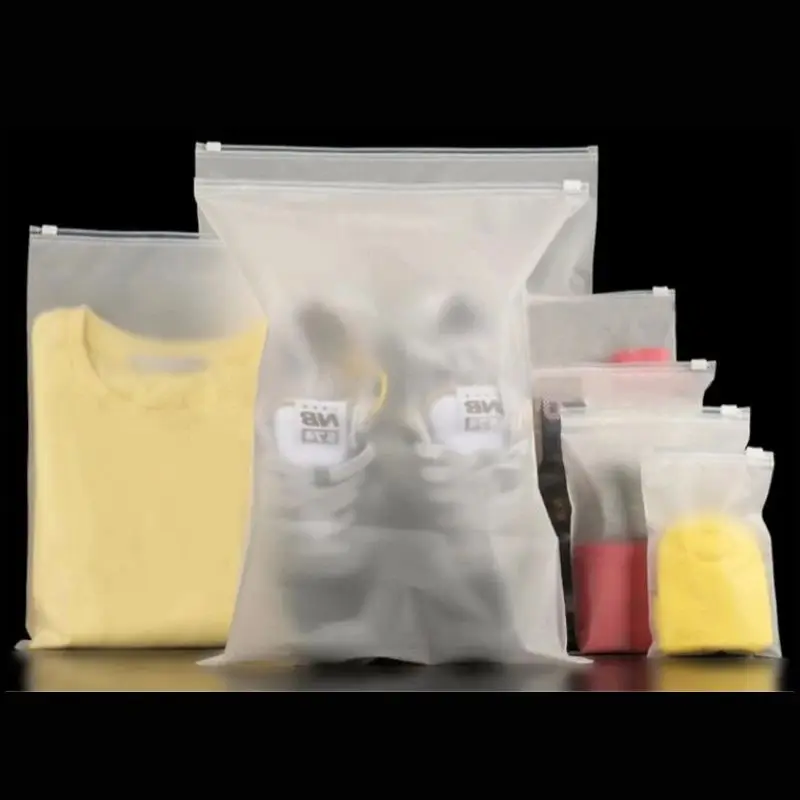 

50 pcs Travel Frosted Ziplock Bag PE Storage Bag Plastic Zipper EVA Translucent Bag Ziplock Bag Waterproof Packaging Bag