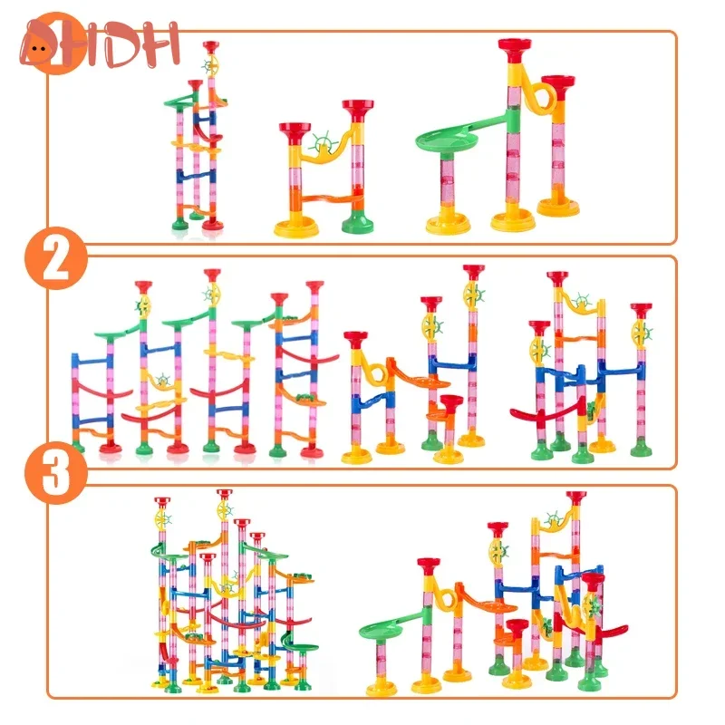 29-142PCS Marmo Corsa Building Blocks Marmi Diapositive Giocattoli Per I Bambini Creatività FAI DA TE Costruttore Giocattoli Educativi Regalo Dei Bambini