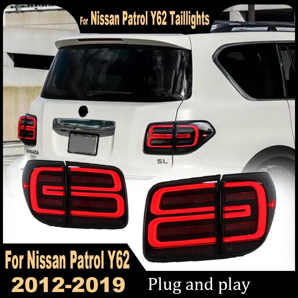 

Задний фонарь LED для Nissan Patrol Y62 (2012-2019) с динамическими указателями поворота, модифицированный, с функцией стоп-сигнала и противотуманной фары