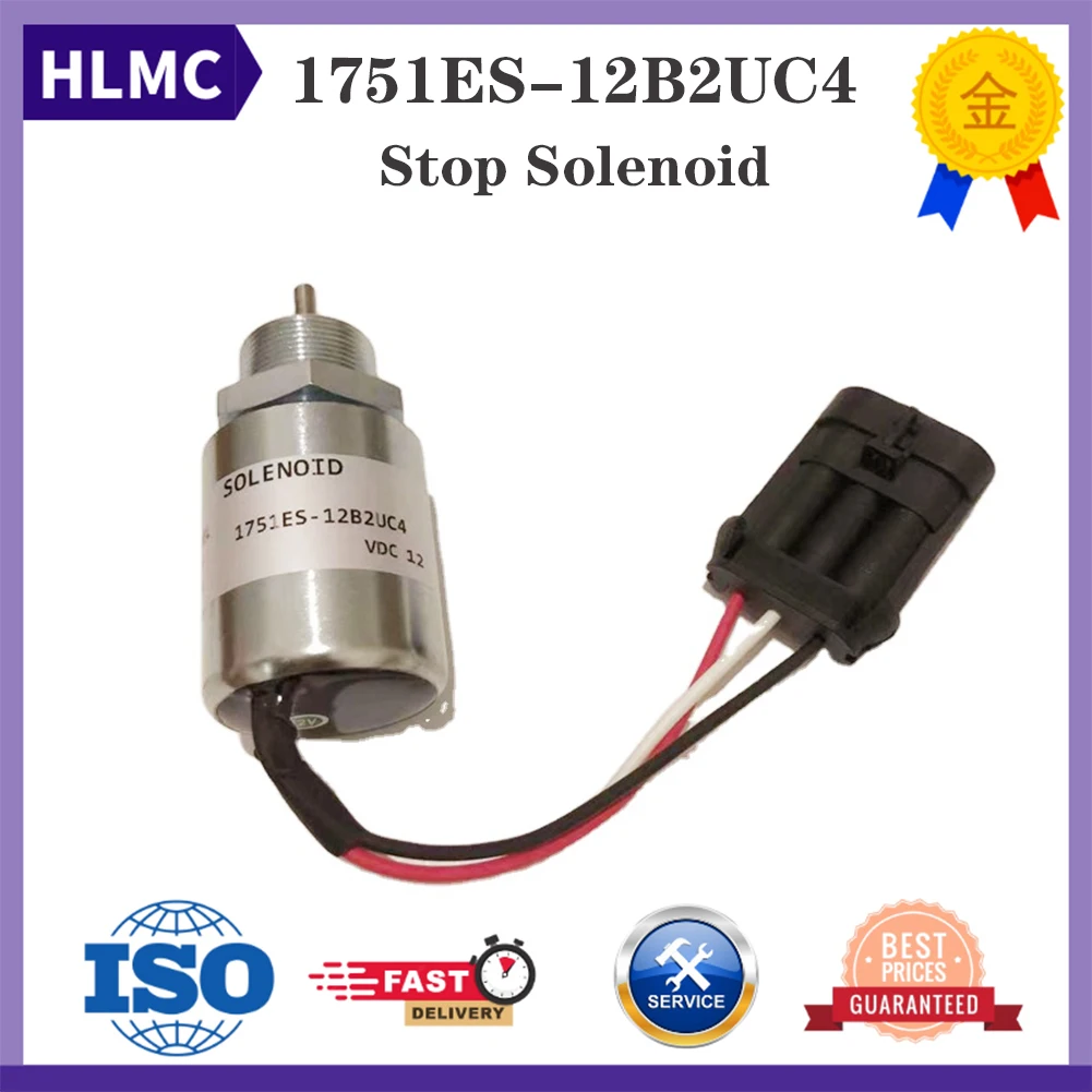 Toro Tractor 3000D L3E L3E2 L3A L3C Diesel Engine Stop Solenoid 12V 24V MM436629 1751ES-12B2UC4 Fuel Shut Off Solenoid