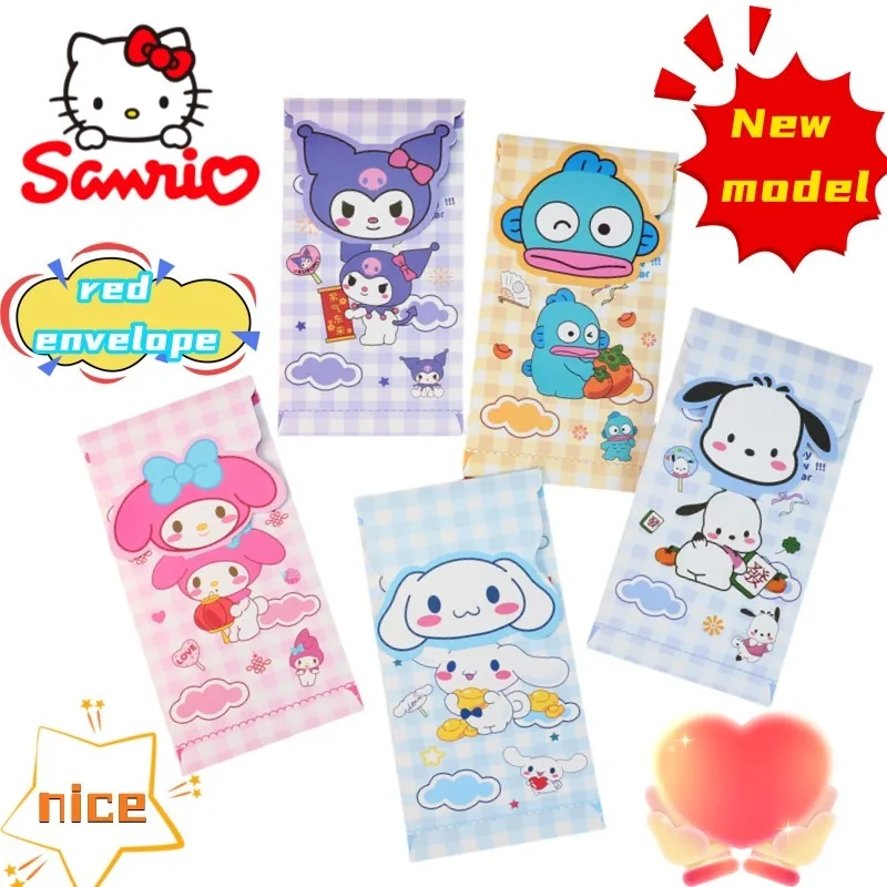 

Sanrio My Melody Kuromi Pachacco, высокая цветовая цена, новый креативный универсальный красный конверт с героями мультфильмов, милый красный конверт с днем рождения