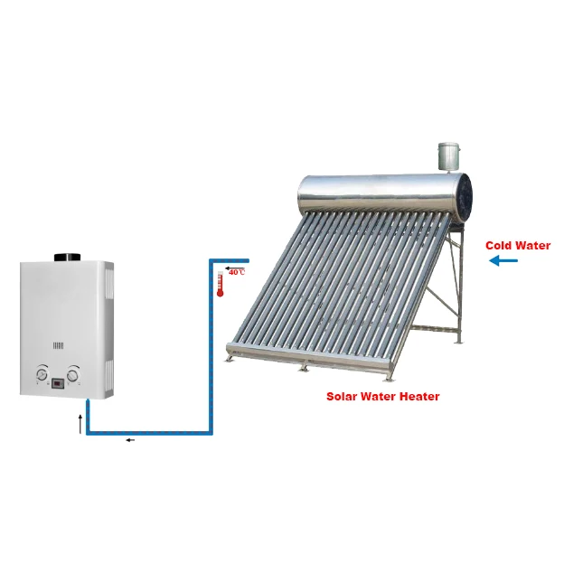 LPG Gas Water Heater With Solar Backup System Propane Instant  Hot Water Heater