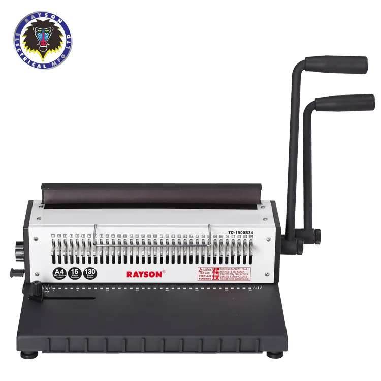 Customizable  TD-1500B34 Binding Machine 34 Holes Punching Capacity 15 Sheets Double Wire Binder