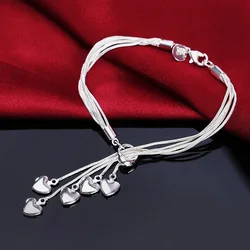 Silver Plated 925 exquisite sandy Beads bracelet fashion charm wedding simple models Cute women lady birthday gift H084