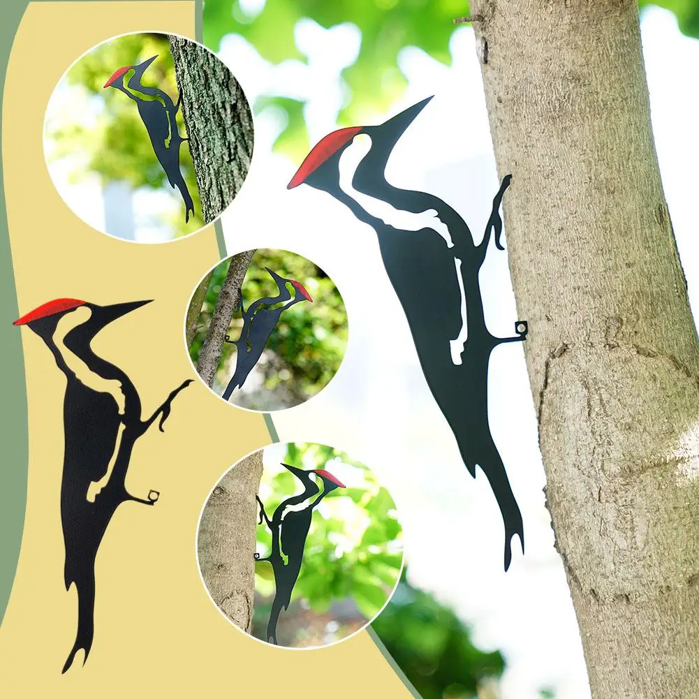 

Yard Art Tree Bird Animal Art Garden Metal Tree Steel Creative Art woodpecker Decoration Bird Garden Metal M3L4