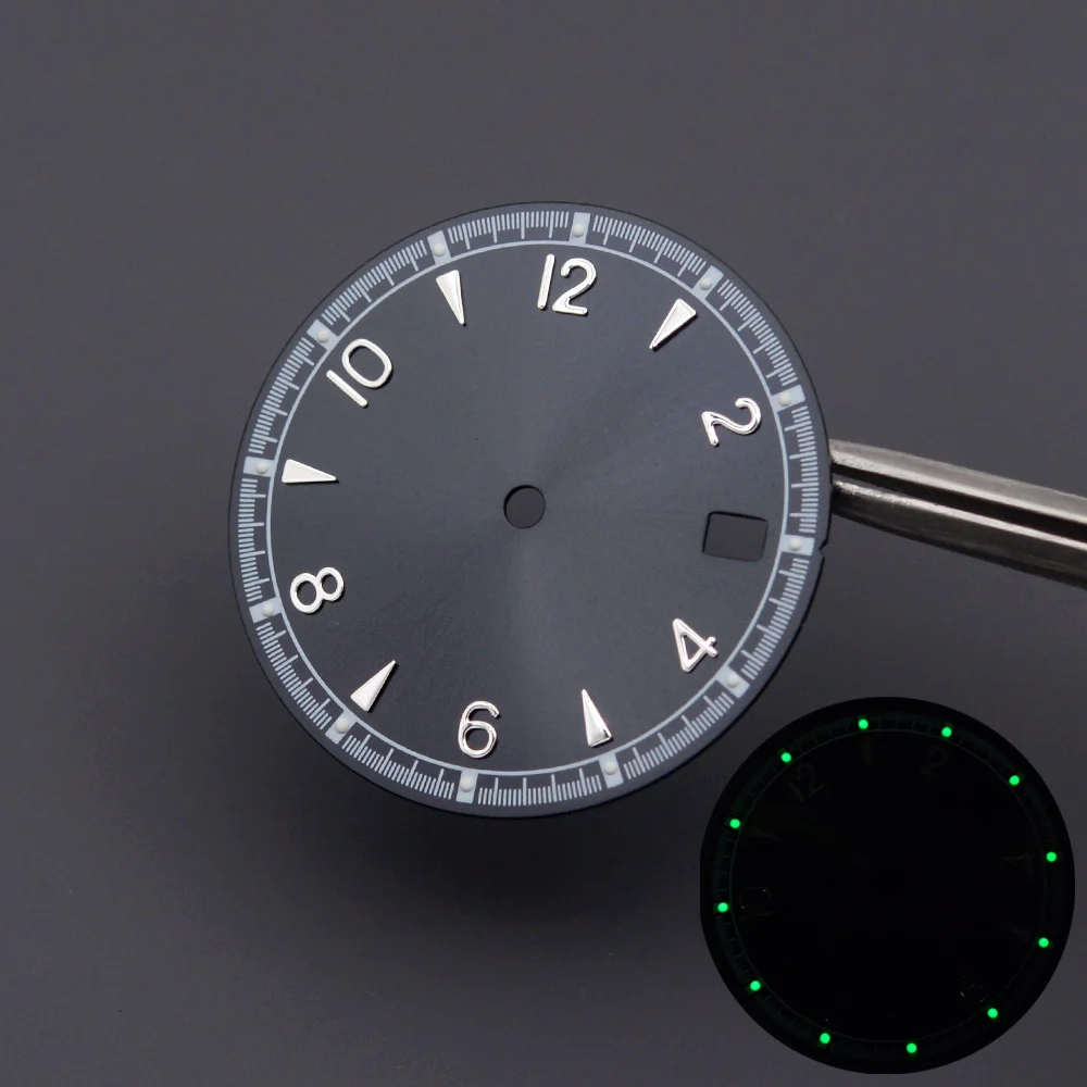 หน้าปัดนาฬิกา NH35 NH36 ขนาด 30 มม. แบบกำหนดเอง เหมาะสำหรับตัวเรือนนาฬิกา SKX007 SPRD 6105 Turtle Tuna พร้อม númไขว้ NH35 ที่ตำแหน่ง 3.0/3.8/4.1H