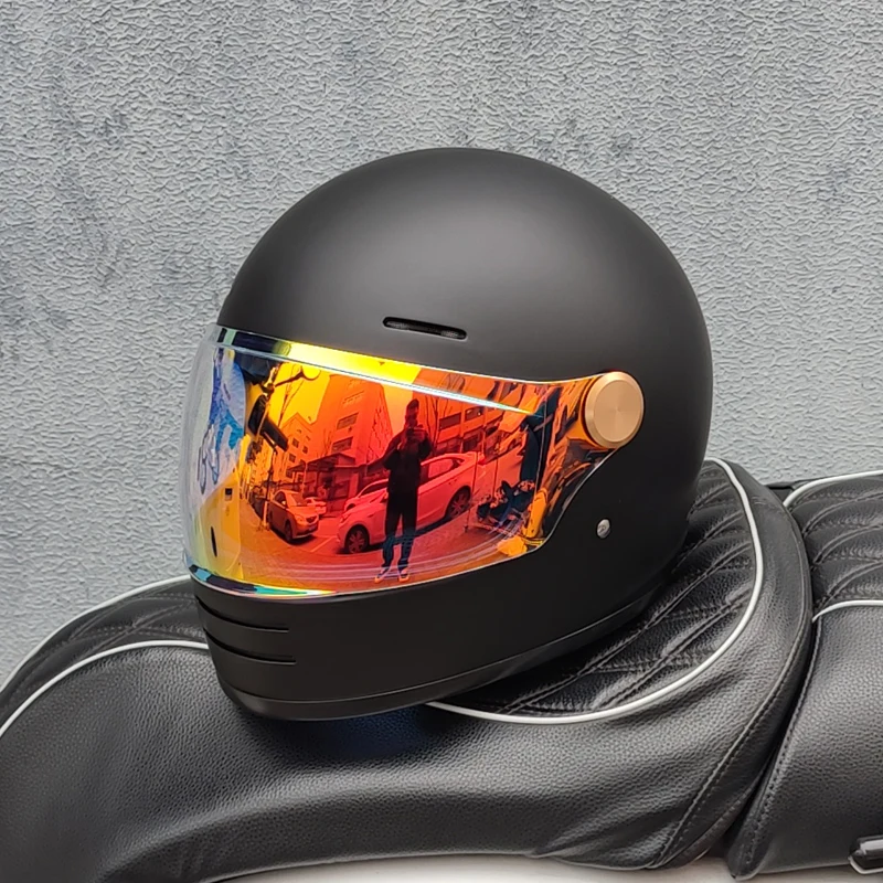 Casco moto integrale ORZ Retro - Diseño clásico, apto tanto para hombres como para mujeres, con protección de seguridad certificada por 806