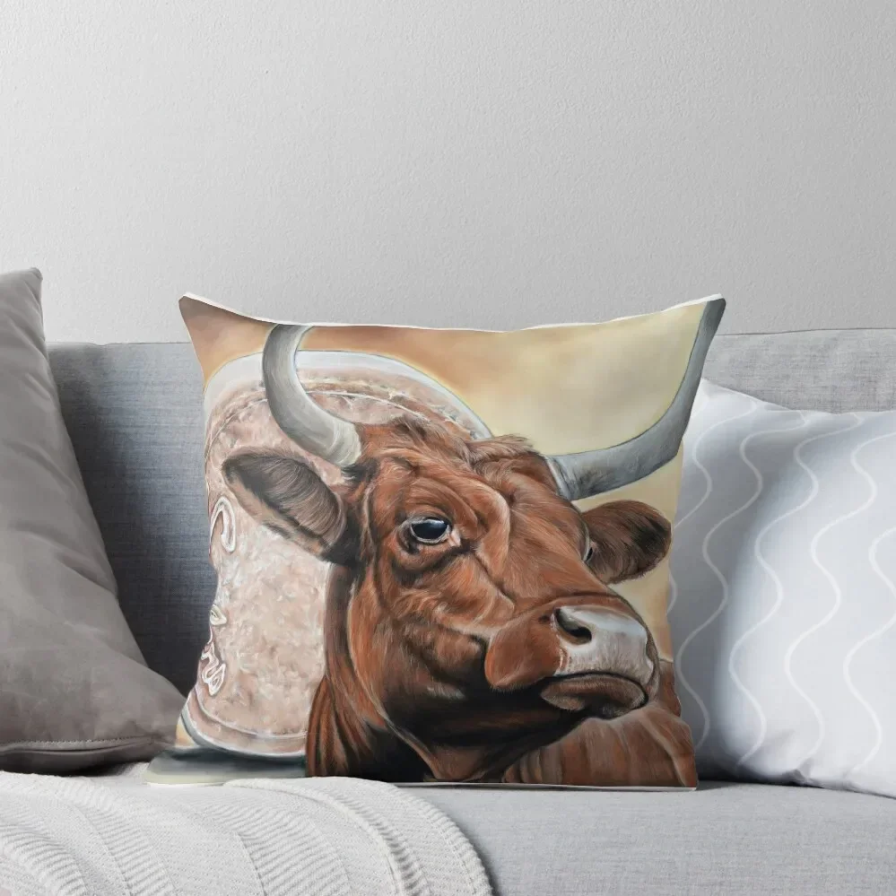 

Cow / Salers / Auvergne / Cantal Hélène Roux Animal art Animals Taurus Throw Pillow Covers For Sofas Sofa Cushion pillow