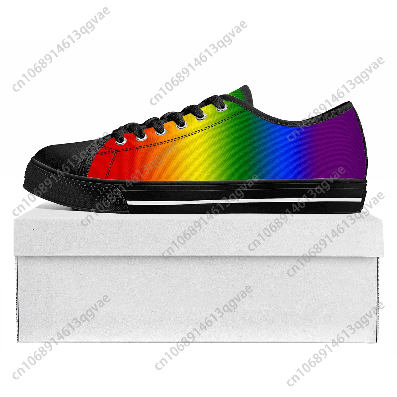 Gay Pride Rainbow Love Low Top High Quality Sneakers Mens Womens Teenager Tailor-made Shoe Canvas Sneaker Casual Couple Shoes