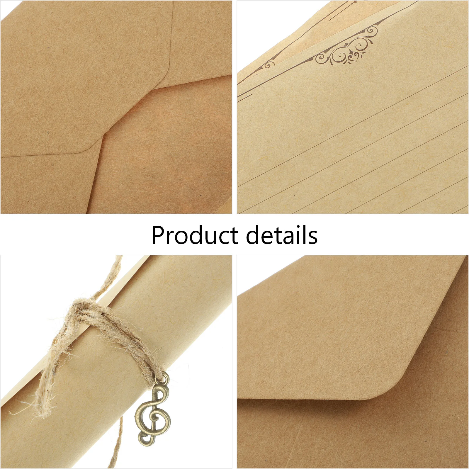 

2Sets Vintage Letter Paper Envelope Writing Set A5 Letter Paper Kit for Notebook Insert Packing Supplies