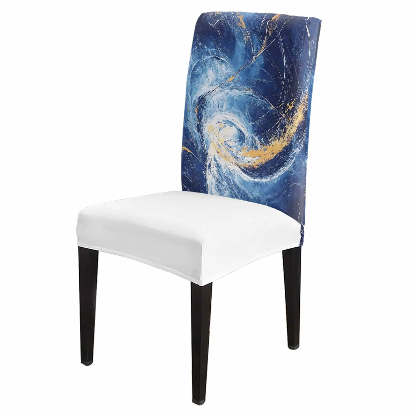 

Абстрактный синий тематический чехол на стул для столовой, кухни, скатерти, домашний декор