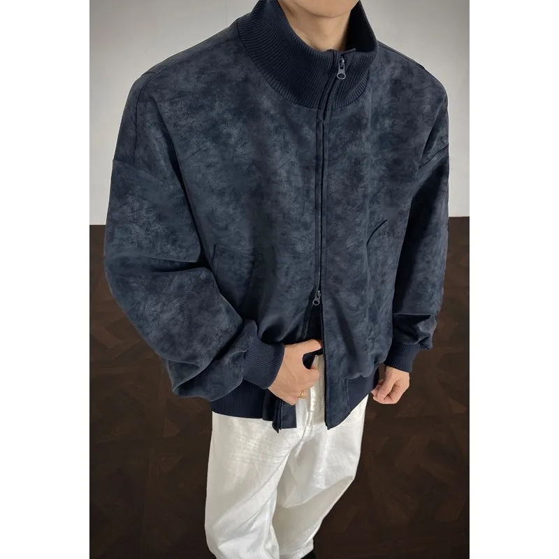 

Ветрозащитная куртка мужская осенняя Новое поступление короткая свободная куртка с воротником-стойкой повседневная уличная одежда верхняя одежда бомбер