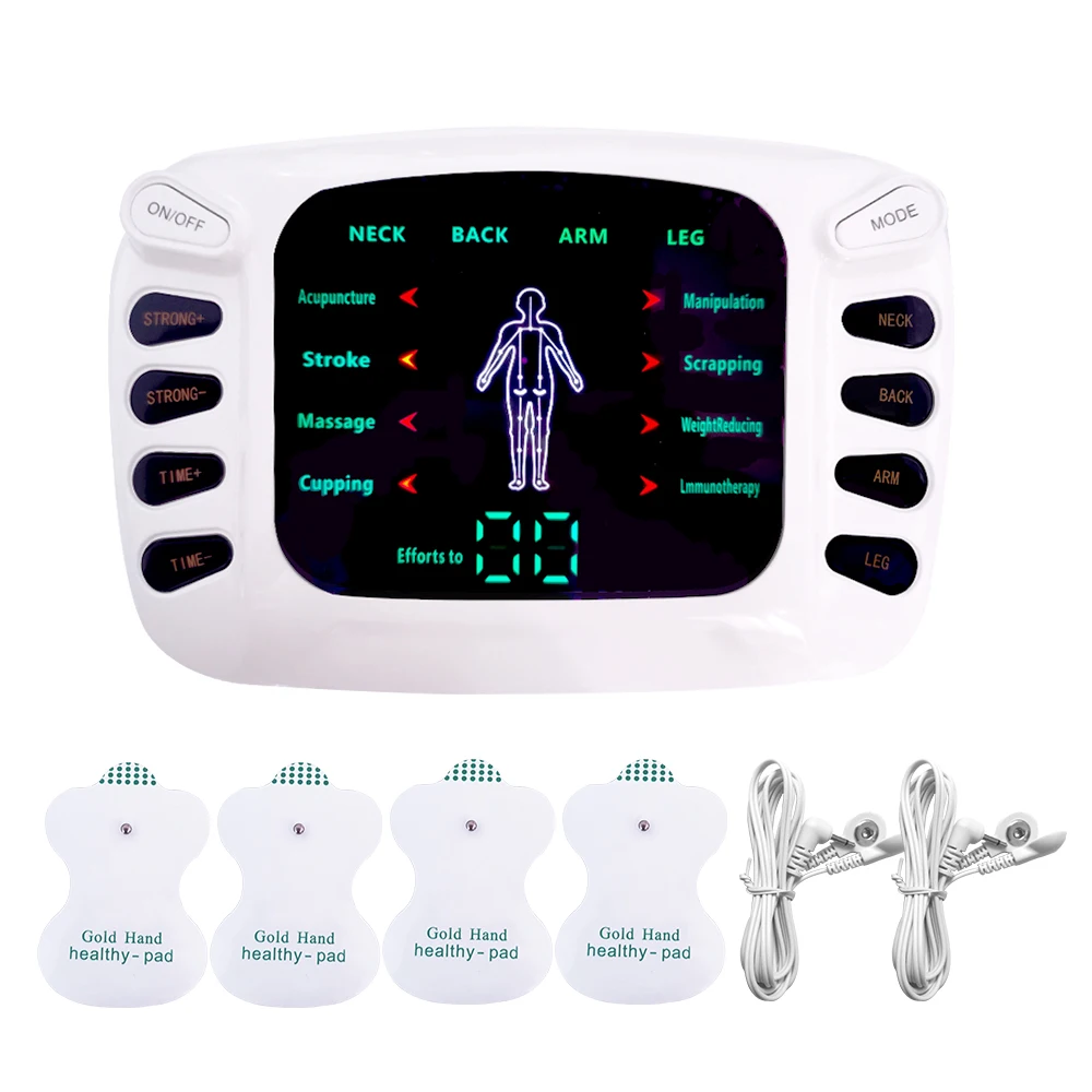 

Electric Tens Muscle Stimulator Digital Muscle Therapy Full Body Massage Relax 4 Pads Pulse Ems Acupuncture Health Care Machine