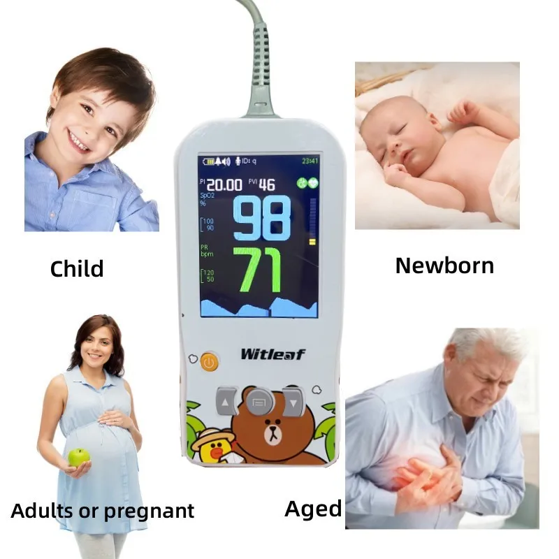 Witleaf Handheld Oximeter Pulse Oximetro Neonatal Mother Kids Baby Adult Pediatric SPO2 PI PR Heart Rate Monitor Accurat