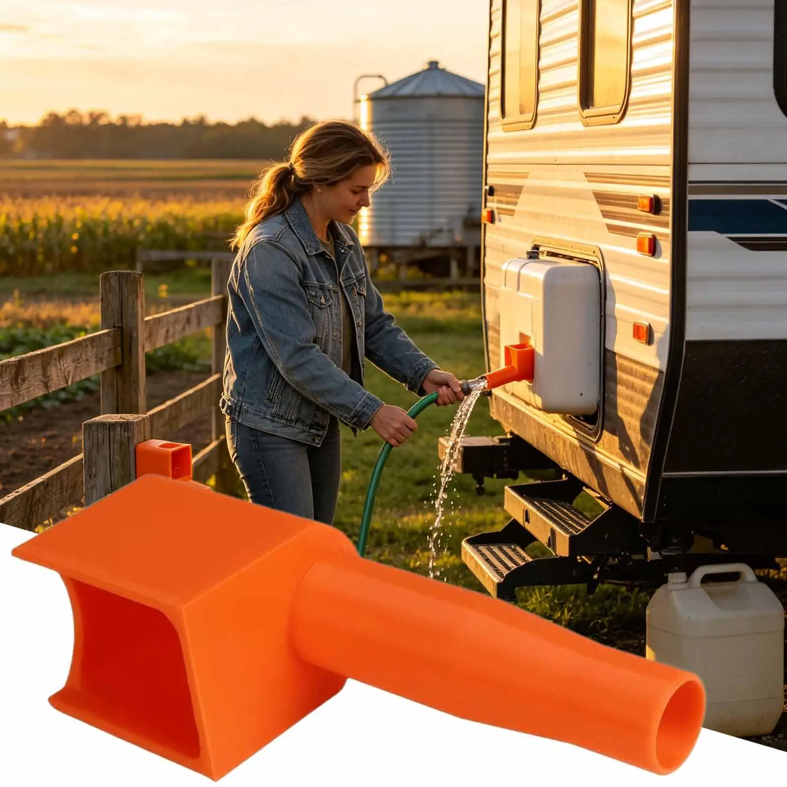 Camper Fresh Water Fill Funnel Wide Mouth Portable Spill-Proof Travel Trailer Water Tank Funnel For Trailer Camper Campervan Van