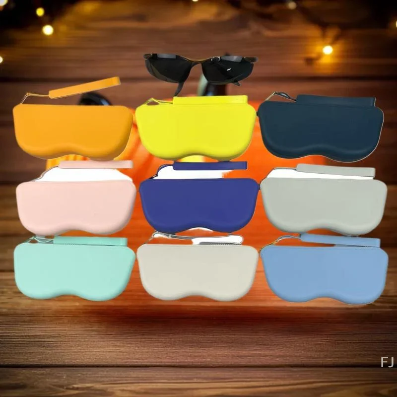 حقيبة تخزين إكسسوارات عصرية محمولة واحدة، حقيبة نظارات من السيليكون المقاوم للغبار والماء مع سحاب