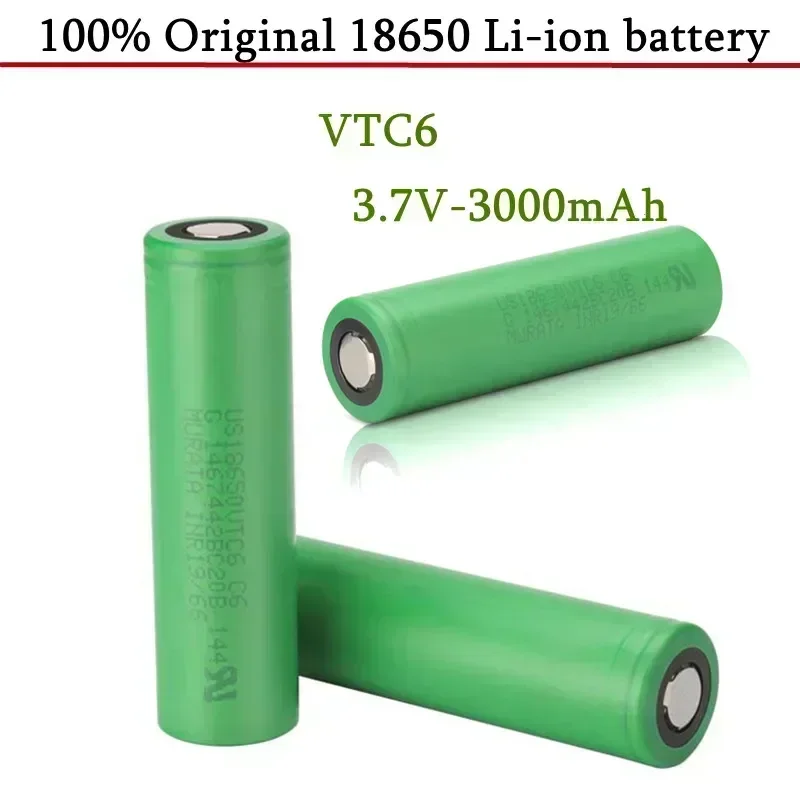 VTC6 3.7V 3000mAh แบตเตอรี่ Li-Ion แบบชาร์จไฟได้ 18650 สําหรับ Sony US18650VTC6 30A ของเล่นไฟฉายเครื่องมือ