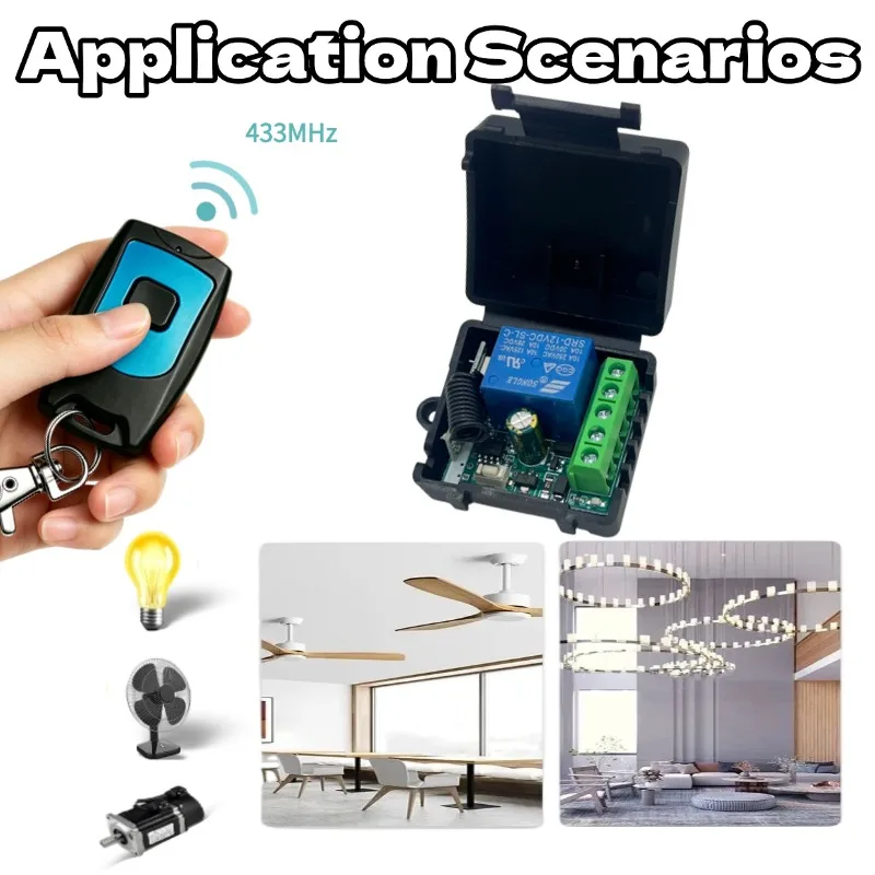 433Mhz Universal Wireless Remote Control Switch DC 12V 1 CH Channel Relay Receiver Module RF Transmitter 433Mhz Remote Controls