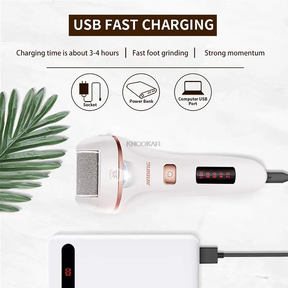 Electric Sawing Foot File USB Charging Feet Pedicure Machine Digital Display Foot care Tool Dead Skin Roller Electric Foot File