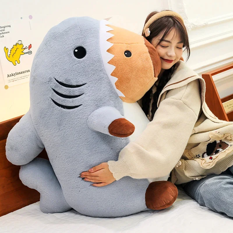 Capibala Plush Creative Shark Capybara Dolphin Plushies ของเล่นของขวัญตุ๊กตาสัตว์ตุ๊กตานุ่มตุ๊กตาเด็กผู้หญิงของขวัญวันเกิด 2025 ใหม่