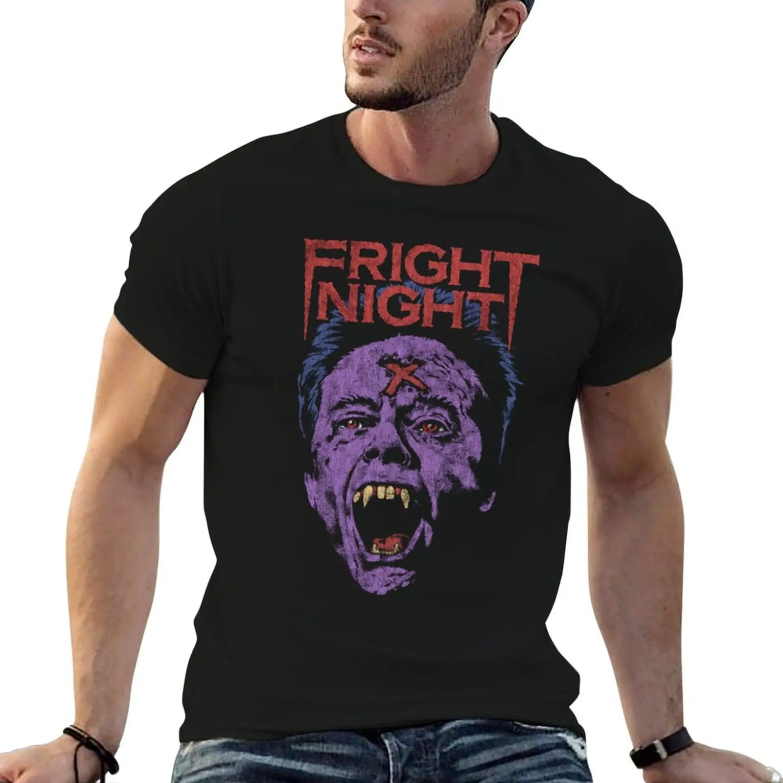 Fright Night, Horror, Cúlt Clássic, Vámpiré T-Shirt Casual Lightweight Short Sleeve Top